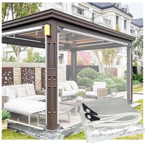 Transparente Schutzplane 1,2 m x 2,9 m – Wasserdicht 0,35 mm – Ösen alle 50 cm – Zum Schutz von Möbeln und Pflanzen (1/5)