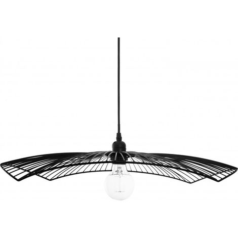 Atmosphera – Suspension filaire Cuzco noire – Métal D. 58 cm – Long câble 102,7 cm – Douille E27 – Alimentation secteur 220-240V