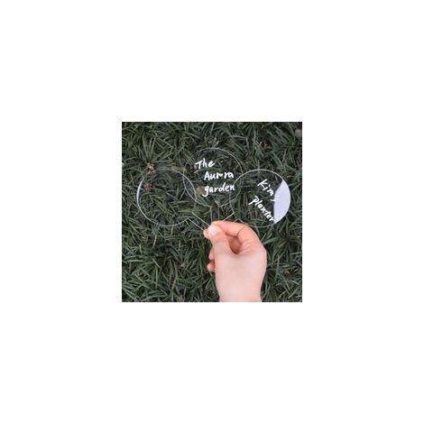 1 lot de 12 étiquettes pour jardinières - rondes, étiquettes en plastique, plantes miniatures, panneaux pour plantes potagères, piquets pour étiquettes de jardin (1/5)