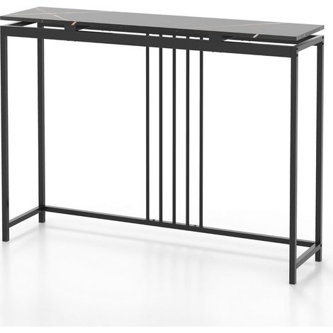Tavolo consolle stretto 120 x 30 x 90 cm con spazio di archiviazione design moderno atmosfera chic MDF nero 200020737