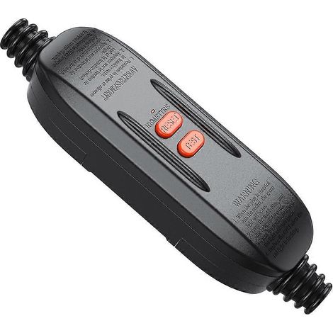 Prise GFCI en ligne 15 A avec réarmement automatique, protection contre les défauts à la terre de qualité industrielle, facile à installer et sécurisée, pour nettoyeur haute pression. (1/5)