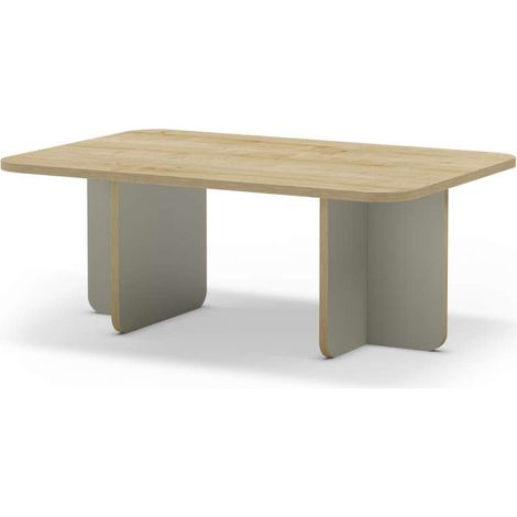 Mesa de centro modelo Noe acabado roble/verde, 42cm(alto) 110cm(ancho) 56m(fondo). (1/5)