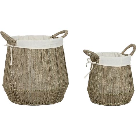 Cesta Ropa Set 2 Seagrass Algodon 43X43X48 Natural (1/4)