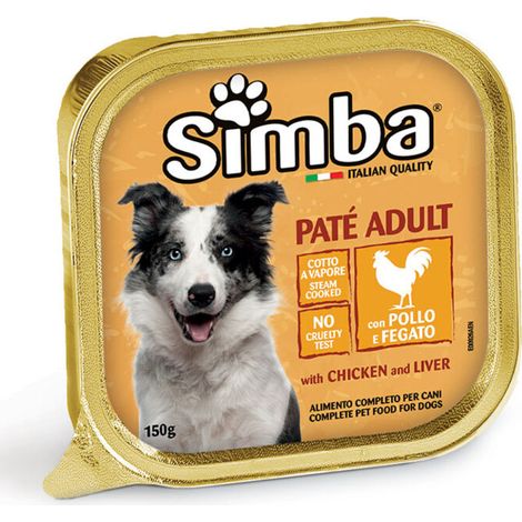 CIBO CANE MONGE SIMBA 150 G PATE VSC POLLO FEGAT Q.TA 24