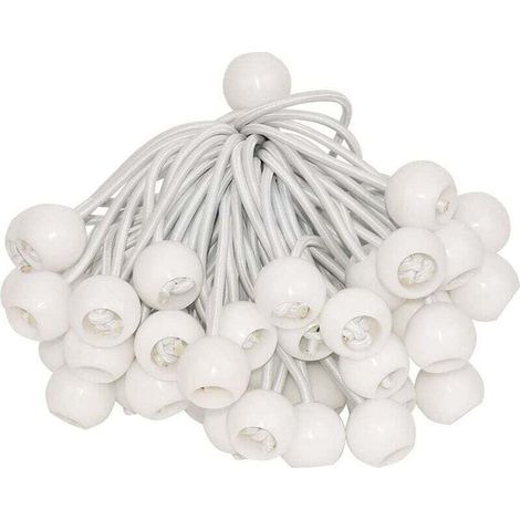 royaluxe -50 Pcs Tend à Boule Élastique, Tend de Bâche pour Pavillon, Camping, Tente Cordons, Rideaux Harnais d’Extension, 15cm, (1/5)