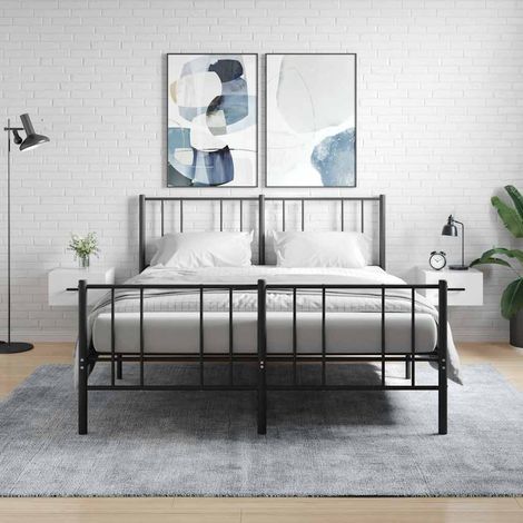 vidaXL Tables de chevet murales 2 pcs blanc brillant 35x35x20 cm (1/5)