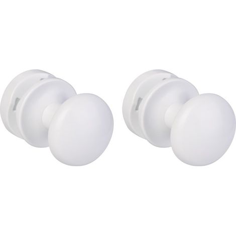 Atlantic – Patère de salle de bain blanche à bouton – Pour sèche-serviettes tubes ronds – Lot de 2 – Matériau résistant à l'usure