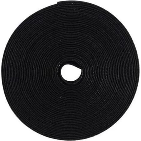 Kabelbinder, wiederverwendbar und vielseitig einsetzbar für das Kabelmanagement, 5 m x 1,2 cm, schwarz (1/4)