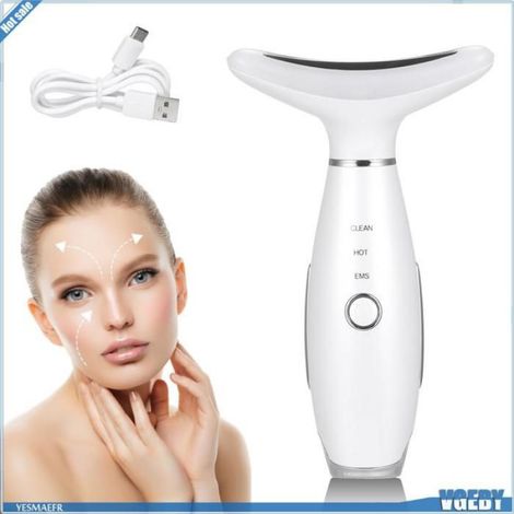 Ashata Appareil de beauté du cou Masseur de cou à Led, thérapie photonique, chauffage, Machine d'élimination beaute visage ROSE (1/5)