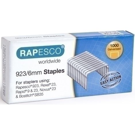 Rapesco 923/6mm Paquete de grapas 1000 grapas