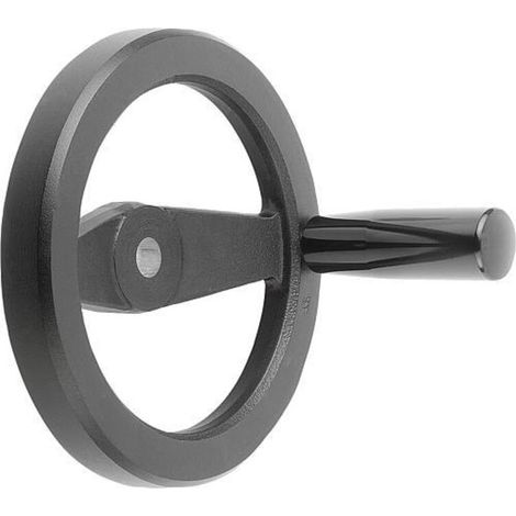 KIPP Speichenhandrad 2-Speichen Ø100mm Aluminium schwarz pulverbeschichtet (1/3)