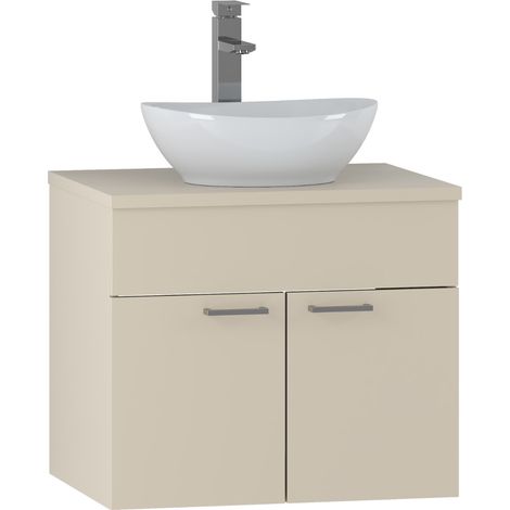 Mobile lavabo Colorado 60 x 46 cm cashmere - Mobile bagno sospeso con 2 cassetti