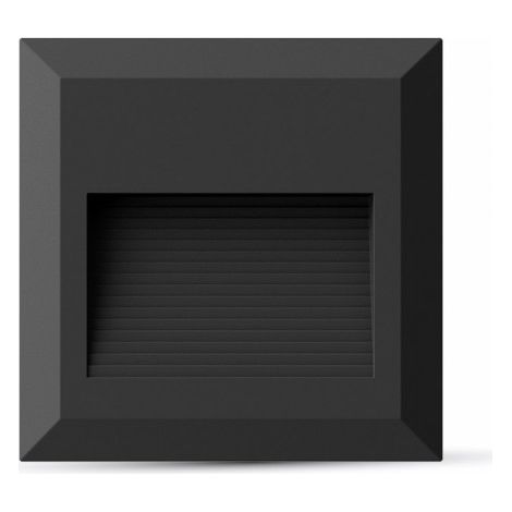 V-TAC VT-1152 FARETTO SEGNAPASSO LED A MONTAGGIO SUPERFICIALE QUADRATO 2W PER ESTERNO COLORE NERO - SKU 1323 / 1322 IP65 - Colore Luce: Bianco Caldo (1/5)