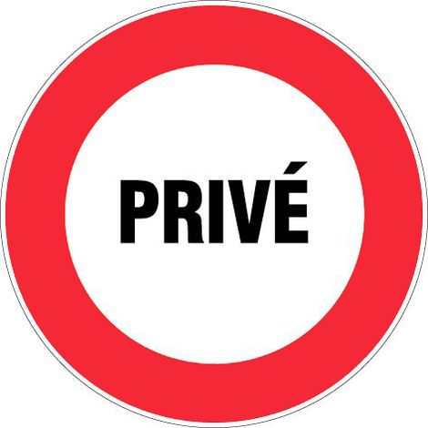 Novap – Panneau de signalisation disque privé en plastique 8 cm – Résistant aux chocs – Trous pour fixation – Encres anti-UV (1/2)