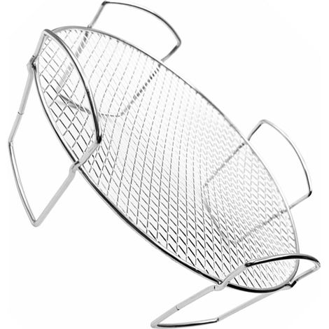 Grille de friteuse à air en Acier Inoxydable, de Cuisson en Ronde 20 cm x 9, 5 cm avec poignées latérales pour réchauffer, rôtir et préparer la Cuisine (1/5)