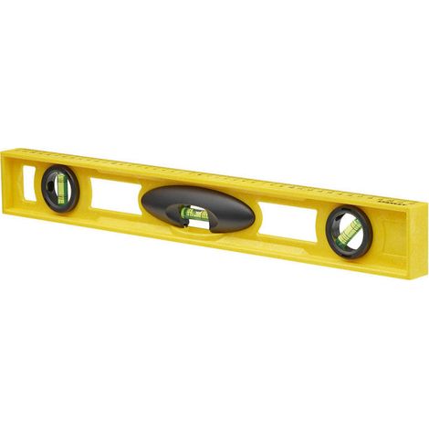 Stanley – Niveau à bulle 45 cm – Corps en ABS antichoc – Précision +/- 2mm/m – 3 fioles tubulaires – SKU 42073