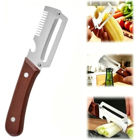 Peeler de légumes multifonctionnel 2026 Nouveau Peeler 3-en-1 & Ouverture de bouteilles & Grille