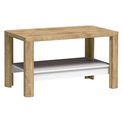 Couchtisch modern in Eiche mit weiß LATINA-161 (1/4)