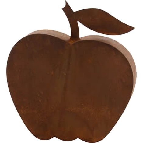 Pomme Décorative en Métal à Effet Rouille Décoration de Jardin et Intérieur 3D 32x26x8 cm - PANGIVO