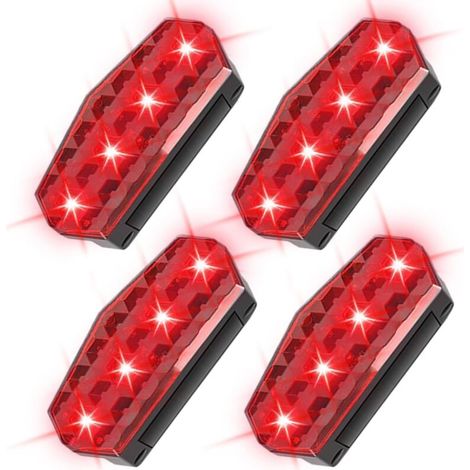[JAMAIS UTILISÉ]Feu Stroboscopique Solaire d'Avertissement, Feu Clignotant LED à Énergie Solaire, 4 Pièces Dispositifs D'alarme Automobile À Haute Luminosité Pour Panneaux Chantiers Et (1/4)