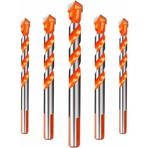 Triangle Buster Multi-Purpose Shank Carbide Drill Bits for Concrete Brick Glass Plastic an 6/6/8/10/12MM 6/6 8/10 12mm 5pcs (1/5)