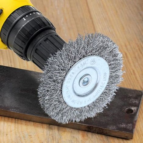 Brosse Métallique T - Manche Hexagonal 6 35 Mm - Pour Décapage Rouille Peinture - Lot De 4 (1/4)