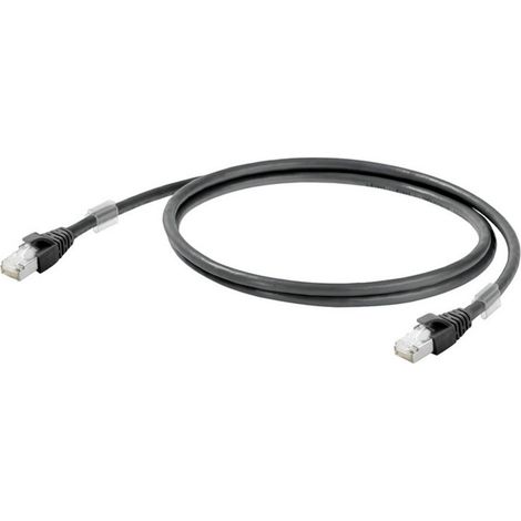 Weidmüller 1251610080 RJ45 Câble réseau, câble patch CAT 6a S/FTP 8.00 m noir ignifuge 1 pc(s)