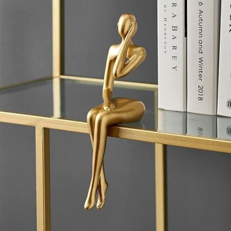 Sculpture - Résine - Dorée - Décoration Table Salon - Lot de 3 (1/4)