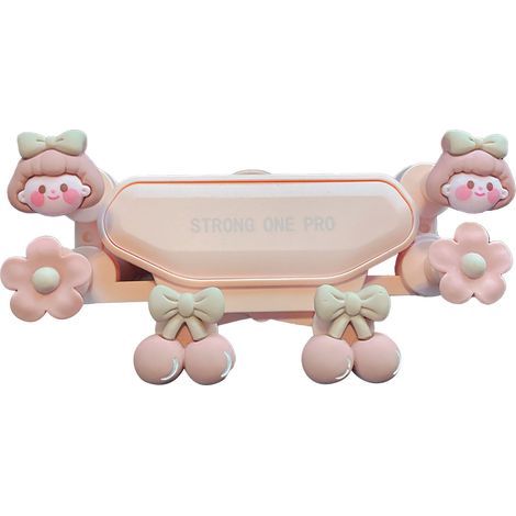 Support téléphone mignon antidérapant silencieux flexible confortable tactile universel GPS pour iPhone iOS 4 à 7 pouces rose fille (1/5)