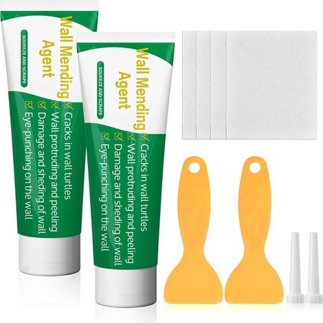 100g Crème de Réparation Murale x2,Rebouche en Pâte,Enduit de Rebouchage Extérieur et Intérieur,Enduit de Rebouchage Pâte de Murs qui Répare les Rayures, Trous, Fissures, Graffitis (1/5)