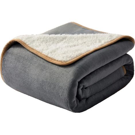 Green Mobility-Grande couverture imperméable pour chien - 100 x 120 cm - Couverture épaisse pour toutes les saisons - Lavable - Protège-canapé - Flanelle - Bordure gris clair (1/5)