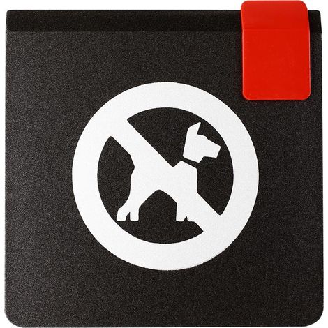 Plaque de porte Interdit aux chiens - Europe design 95x95mm - 4270098