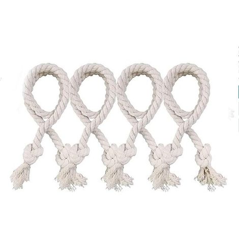 Embrasse de rideau - 2 paires - Corde attache-rideau - Décoration maison - Attaches rideaux réglables - Accessoires rideaux - Adaptés pour maison, chambre, bureau - 80cm - Blanc (1/5)
