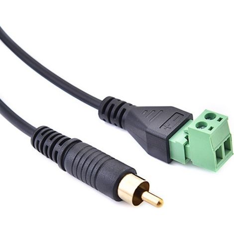 Gold-plated, solderless RCA male to green terminal audio adapter cable, Lotus male audio cable, AV plug (1/5)