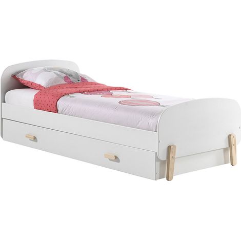 BODHI WHITE - Lit Gigogne 90x200cm avec Tiroir de Lit (1/4)