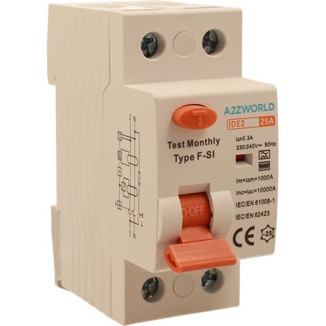 RCCB Interruttore Differenziale Puro Tipo F - SI 1P+N 2M 10000A 300mA Super Immunizzato AC 230V IP20 IEC61008-1, Corrente Disponibili 25A 40A 63A  (25A)