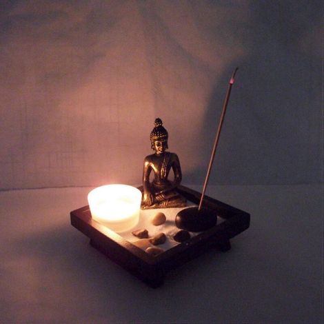 Teelichthalter, Buddha-Statue, Sandtisch für die Heimdekoration (1/4)