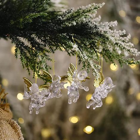 12 petits pendentifs anges pour sapin de Noël, mini anges Chris (1/5)