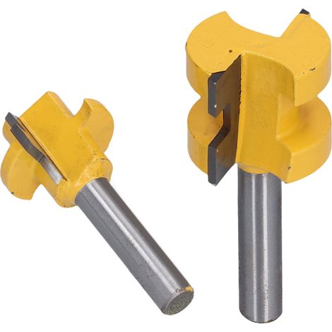 Lot de 2 fraises à gorge queue droite T pour bois 8mm, fraise à tenon carré simple et double dent, carbure YG6 acier 45 (1/5)
