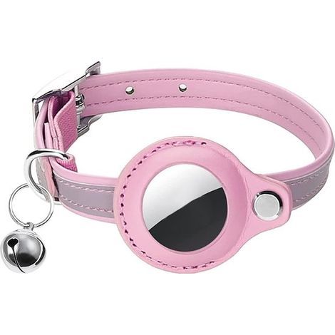 Collare per cani/gatti con GPS, localizzatore per animali domestici compatibile con Apple AirTag, dimensioni 1 cm x 22 x 34 cm, colore rosa. (1/5)