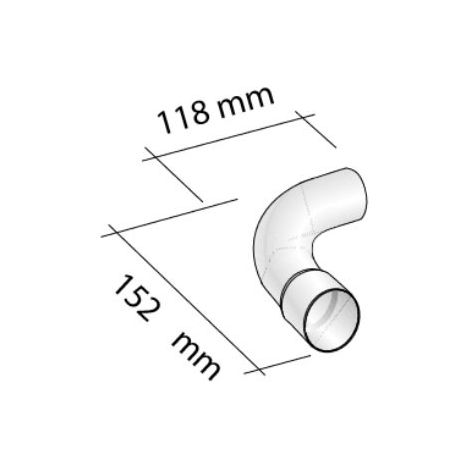 Curva 90° per tubo ø 35 mm. M/F - Colore: Bianco - 3 pz 6YCURSDO05 - -  FONDITAL - -