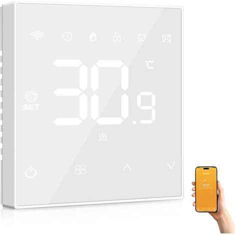 Thermostat for Water, Floor Heating and Gas Boiler, Tuya WiFi, Digital Thermostat, Voice Control, Compatible with / / App (1/5)