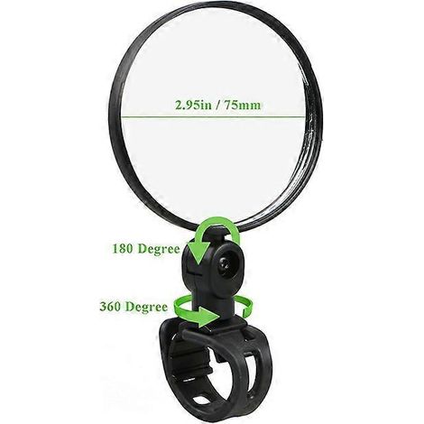 Rétroviseur de vélo universel, réglable et pivotant, grand angle, pour guidon, compatible VTT et vélo de route (1/5)