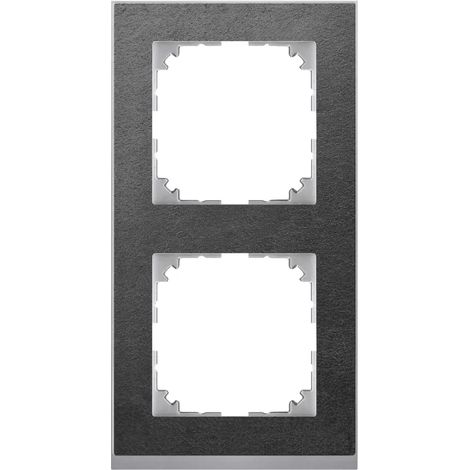 M-Pure, Decor Rahmen, 2-fach, Schiefer/aluminium (1/2)