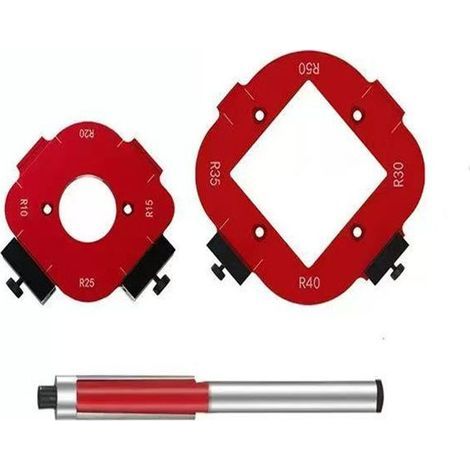 Ensemble de 2 gabarits de défonceuse pour le travail du bois, gabarit de défonceuse circulaire, outil de coupe auxiliaire pour R10 R15 R20 R25 R30 R35 R40 R50 (1/5)