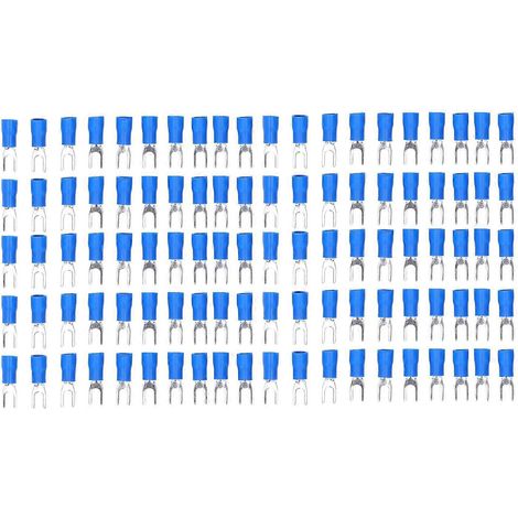 100-teiliges Set isolierter Gabelklemmen-Crimpverbinder für 16–14 AWG-Drähte für Geräte (1/4)