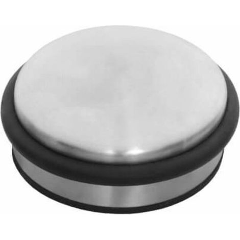 Butée De Porte - Diamètre 100 Mm - Hauteur 43 Mm - En Acier Inoxydable Mat - Sans Vis - Mobile - 1 Pièce (1/3)