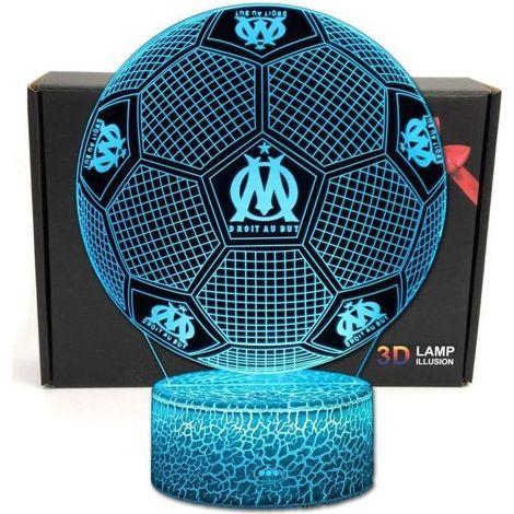 football forme 3d illusion optique intelligent 7 couleurs led night light lampe de table avec câble d'alimentation usb olympi (1/4)