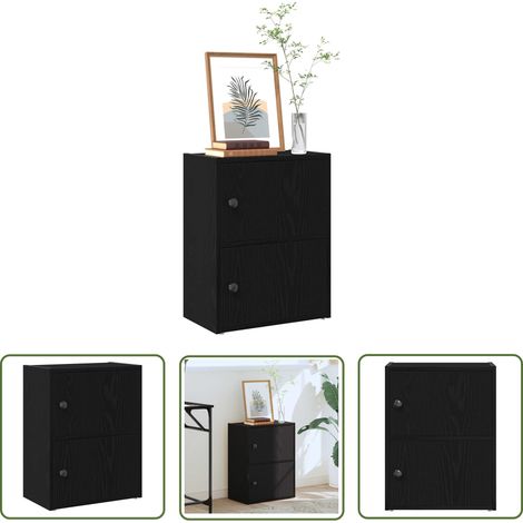 vidaXL Bücherregal Schwarz Eichen-Optik 40x24x52 cm Holzwerkstoff (1/5)