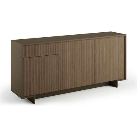 Sideboard mit 3 Türen und Schubladen in dunkel gerippter Bronze